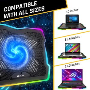 KLIM Ultimate RGB laptop cooling pad with LED rim