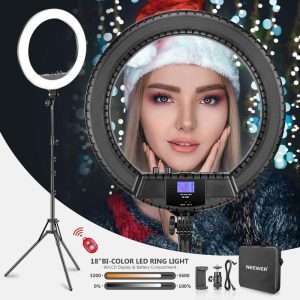 NEEWER 18 inch bi-color LED ring light with LCD display