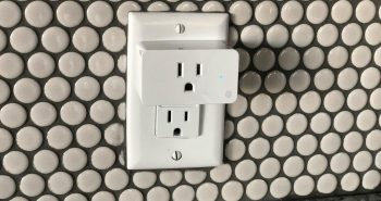 Smart plug on a wall outlet