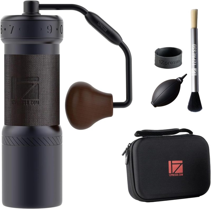 1Zpresso K-Ultra manual coffee grinder in iron gray with case