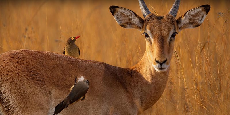 Wildlife photo of an impala enhanced and upscaled with Aiarty Image Enhancer