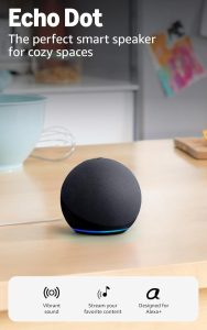 Amazon Echo Dot 5th generation smart speaker in charcoal