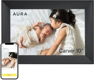 Aura Carver 10 inch digital picture frame in black