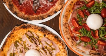 Neapolitan-style pizza baked at home