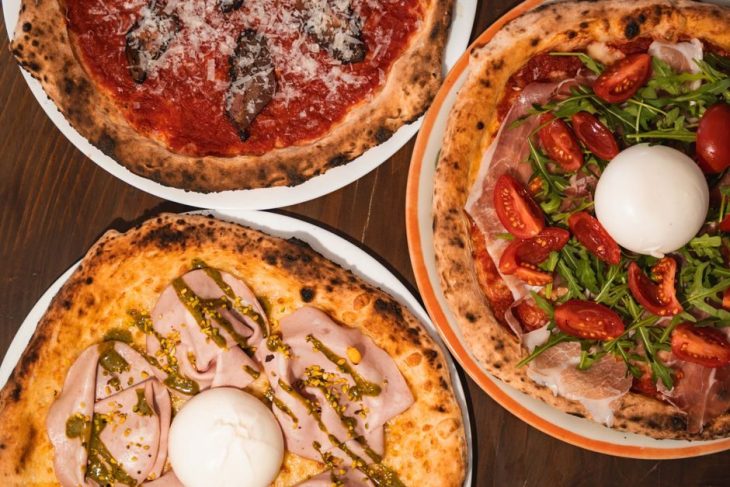 Neapolitan-style pizza baked at home