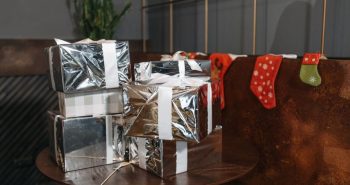 Christmas stockings filled with small gifts