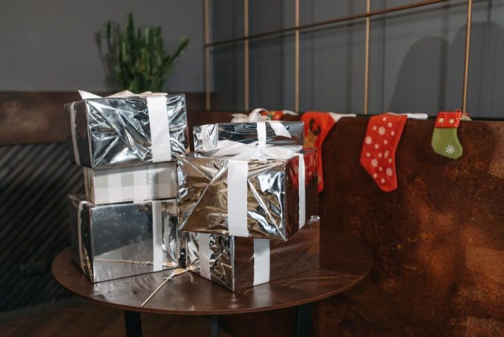 Christmas stockings filled with small gifts