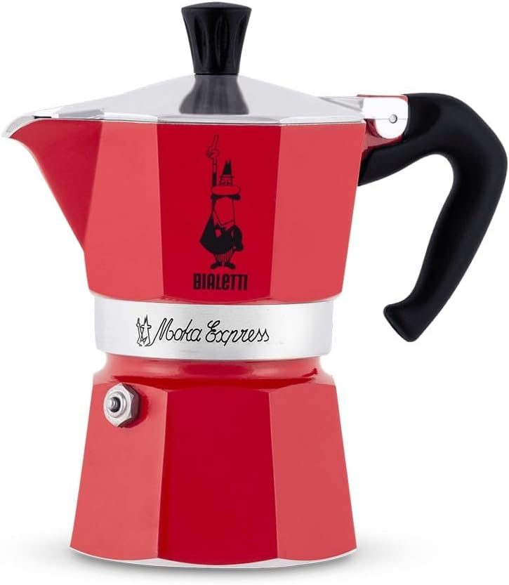 Bialetti Moka Express stovetop espresso maker in red