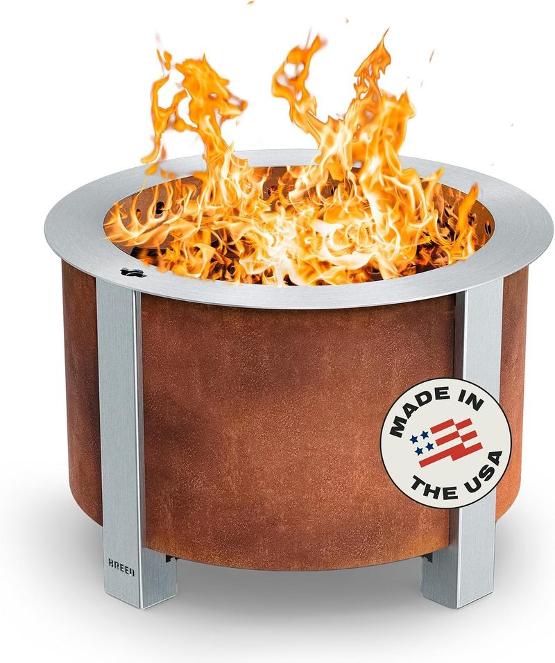 Breeo X Series 19 smokeless fire pit in corten steel