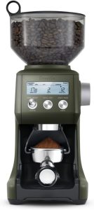 Breville Smart Grinder Pro electric burr coffee grinder in olive
