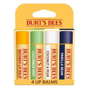 Burt's Bees moisturizing lip balm multipack with four flavors