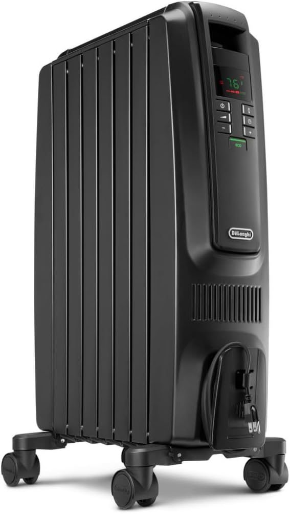 De'Longhi Dragon Digital oil-filled radiator heater in black
