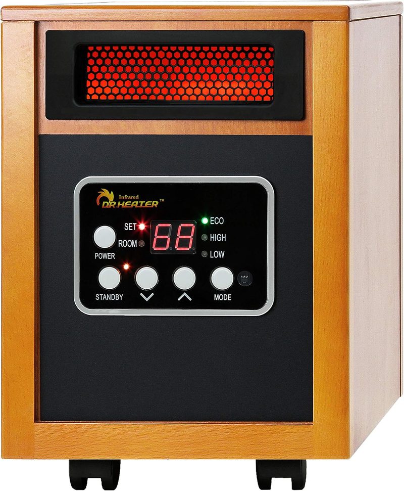 Dr Infrared Heater DR-968 portable infrared space heater in cherry wood