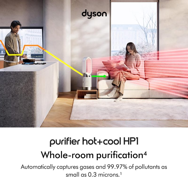 Dyson Purifier Hot+Cool HP1 heating a living room