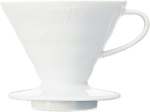 Hario V60 ceramic pour-over coffee dripper size 02 in white