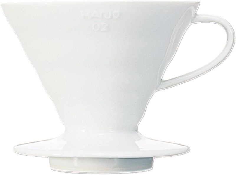 Hario V60 ceramic pour-over coffee dripper size 02 in white