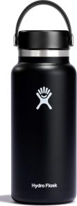 Hydro Flask 32 oz wide mouth insulated stainless steel water bottle in black