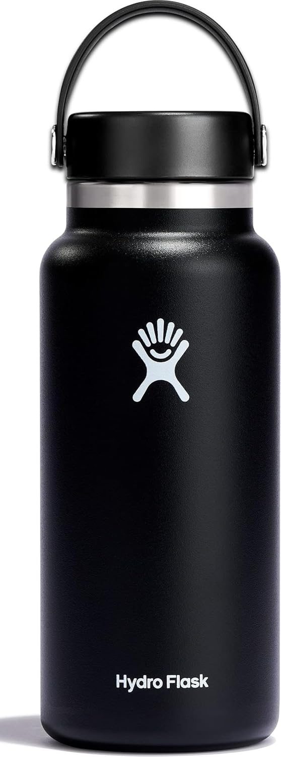Hydro Flask 32 oz wide mouth insulated stainless steel water bottle in black
