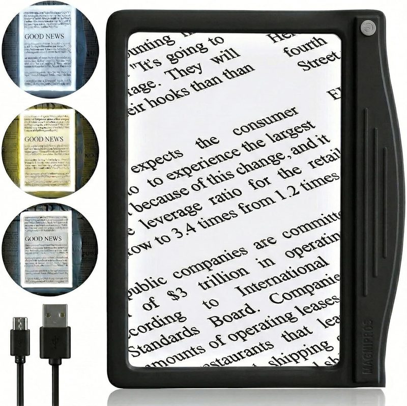 MagniPros 5X rechargeable LED page magnifier for reading