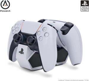 PowerA twin charging station with two PS5 DualSense controllers