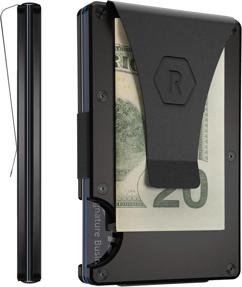 The Ridge minimalist aluminum wallet with money clip