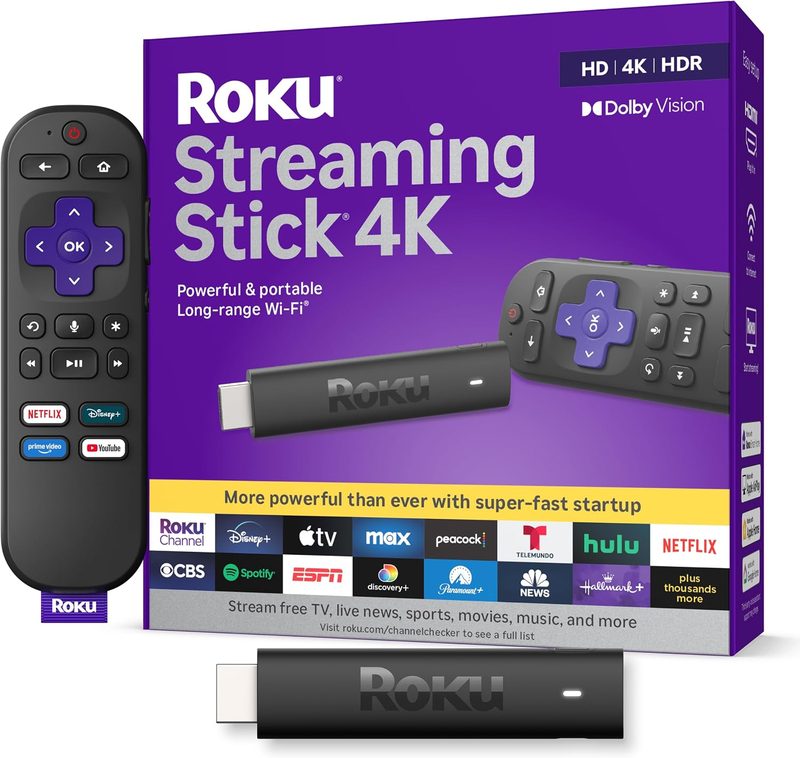 Roku Streaming Stick 4K with voice remote