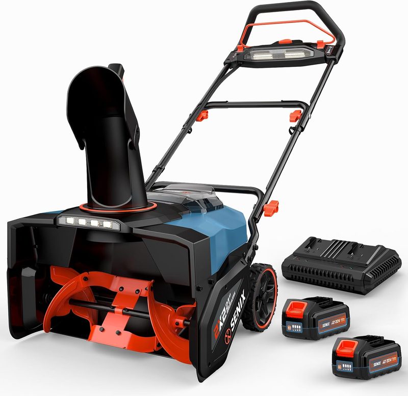 SENIX 40V 21 inch cordless snow blower with steel auger